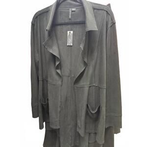 NEW TRUE BLUE women's faux suede short jacket in black